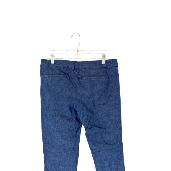 Old Navy Blue Chambray Office Work Business Mid-Rise Pixie Dress Pants Size 10 - Picture 7 of 10